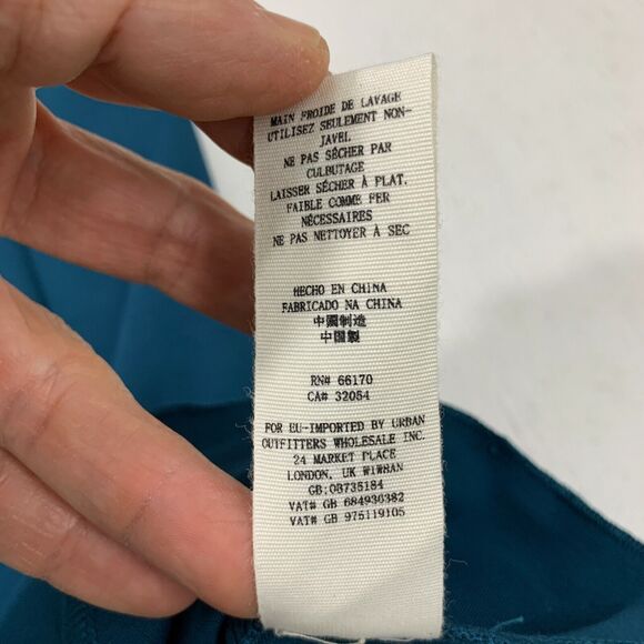 Free People It's Now or Never Mini Dress Women Size S Teal Bell Sleeves Fish Net - Picture 9 of 13